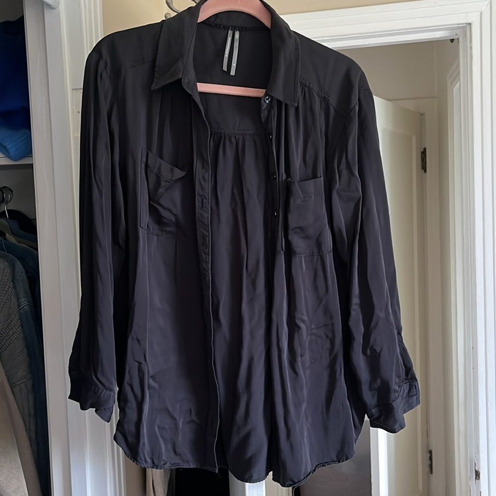 Anthropologie black button down